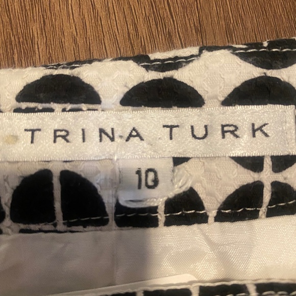 Trina Turk Lined Mini Skirt, Black and White, Size 10 - Picture 5 of 6